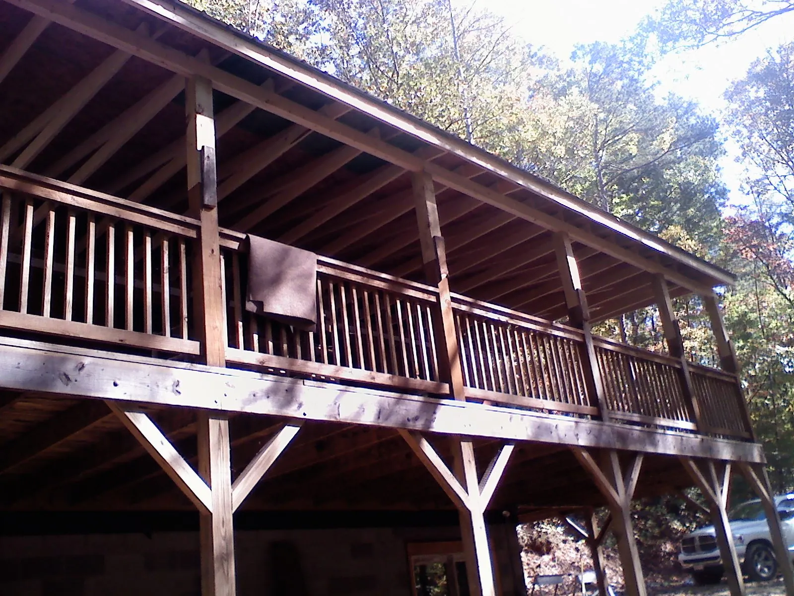 Timber framing under a new elevated porch and deck — Roof Leak Repair in Cambria by Roofing Brothers